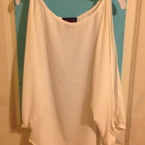 White blouse cut sleeve style